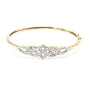 GOLD & DIAMOND HINGED BANGLE BRACELET