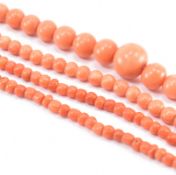 TWO VICTORIAN CORAL NECKLACES