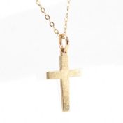VINTAGE GOLD CROSS PENDANT NECKLACE