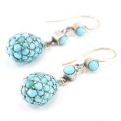 PAIR OF VICTORIAN TURQUOISE DROP EARRINGS