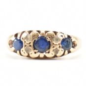 VINTAGE GOLD & BLUE STONE RING