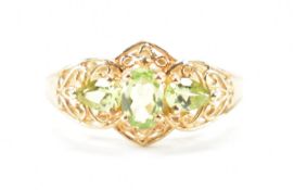 HALLMARKED 9CT GOLD PERIDOT RING