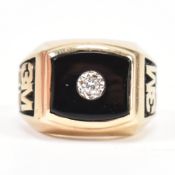 GOLD ONYX & DIAMOND 3M 25 YEAR SERVICE RING