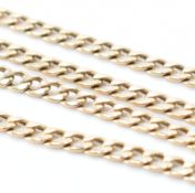 HALLMARKED FLAT LINK CURB CHAIN NECKLACE