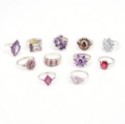 COLLECTION OF 925 SILVER & STONE SET DRESS RINGS