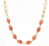 HALLMARKED 18CT GOLD & CORAL NECKLACE