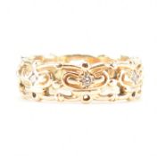 HALLMARKED 14CT GOLD & DIAMOND JEWELLED CROWN ETERNITY RING