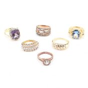 COLLECTION OF 925 SILVER & GEMSTONE SET DRESS RINGS