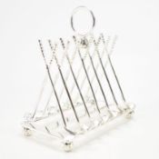 SILVER PLATED GOLF CLUB TOAST RACK