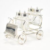 SILVER PLATED VINTAGE CAR CONDIMENT SET