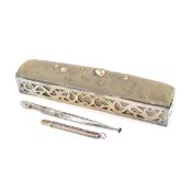 SILVER HALLMARKED BOX & RUSSIAN SILVER LETTER OPENER