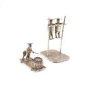 SILVER & WHITE METAL CHINESE FIGURINES