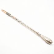 SILVER MATTE STRAW WITH GOLD FITTINGS