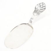 DANISH SILVER SERVER WITH COMMEMORATIVE TERMINAL