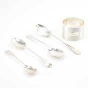 GROUP OF SILVER HALLMARKED & SILVER PLATED FLATWARE