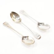 THREE VICTORIAN SILVER HALLMARKED TEASPOONS