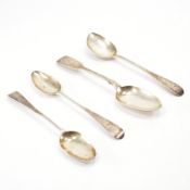 FOUR ANTIQUE SILVER HALLMARKED SPOONS