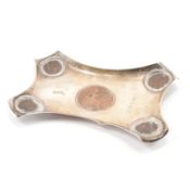 SILVER HALLMARKED PIN DISH WITH PENNIES