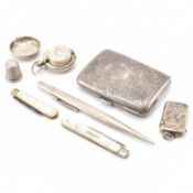 COLLECTION OF ANTIQUE & LATER SILVER ITEMS