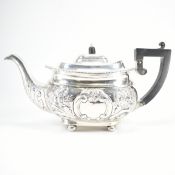 19TH CENTURY HALLMARKED SILVER REPOUSSE TEAPOT