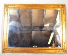 LARGE GILT MIRROR WITH ART NOUVEAU MOULDING