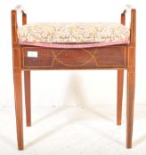 EDWARDIAN PIANO STOOL, OCCASIONAL TABLE & FLOOR LAMP