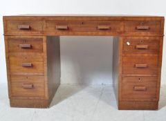 1930'S ART DECO MAHOGANY TWIN PEDESTAL OFFICE DESK