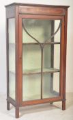 EDWARDIAN MAHOGANY & MARQUETRY INLAID DISPLAY CABINET