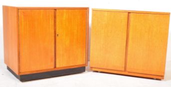 PAIR OF RETRO VINTAGE TEAK WOOD RECORD CABINETS
