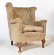 1930S QUEEN ANNE REVIVIAL WINGBACK ARM CHAIR