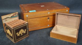 19TH CENTURY VICTORIAN WORKBOX & OTHER BOXES