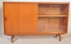 RETRO CIRCA 1960S TEAK WOOD GLAZED DISPLAY CABINET