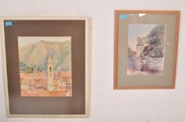 TWO 20TH CENTURY ORIGINAL SIGNED WATERCOLOURS ON PAPER
