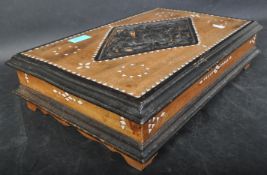VINTAGE EBONISED WOODEN DESK TOP BOX WITH MOTHER PEARL