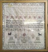 GEORGE IV 18TH CENTURY FRAMED NEEDLEPOINT