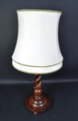 VINTAGE OAK TABLE TOP LAMP - SPIRAL DESIGN