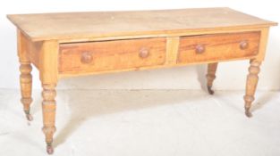 LARGE VICTORIAN PINE 19TH CENTURY SCULLERY DINING TABLE