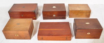 COLLECTION OF 19TH CENTURY WOODEN WRITING SLOPE