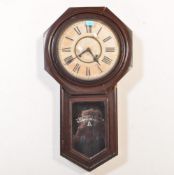 VICTORIAN 19TH CENTURY DROP DIAL POSTAL RAILWAY CLOCK