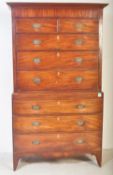 19TH CENTURY GEORGE III MAHOGANY CHEST ON CHEST