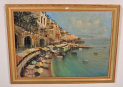 ANDREA PATRISI - ITALIAN - 'LA MARINELLA - AMALFI' - OIL ON BOARD