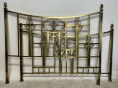 LATE 19TH CENTURY ART NOUVEAU BRASS DOUBLE BED