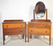 1940'S OAK JACOBEAN REVIVAL CHEST OF DRAWERS & ANOTHER