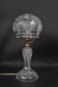 CIRCA 1950S CUT GLASS MUSHROOM TABLE LAMP