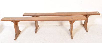 PAIR OF 19TH CENTURY FRENCY REFECTORY PIG BENCHES