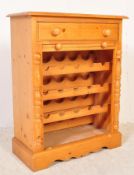 20TH CENTURY PINE WINE RACK CABINET WITH DRAWS