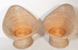 PAIR OF MID 20TH CENTURY WICKER CONSERVATORY CHAIRS