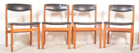 FOUR MID CENTURY 1960S DANISH INFLUENCED DINING CHAIRS