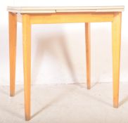 MID-CENTURY FORMICA & BEECH WOOD DINING TABLE