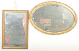 A PAIR OF GILT FRAME BEVELLED EDGE MIRRORS